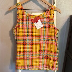 Emanuel Ungaro Yellow Plaid Tank Top